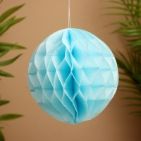 Шар бумажный декоративный, диаметр 20 см, цв. голубой Шар бумажный декоративный, диаметр 20 см, цв. голубой