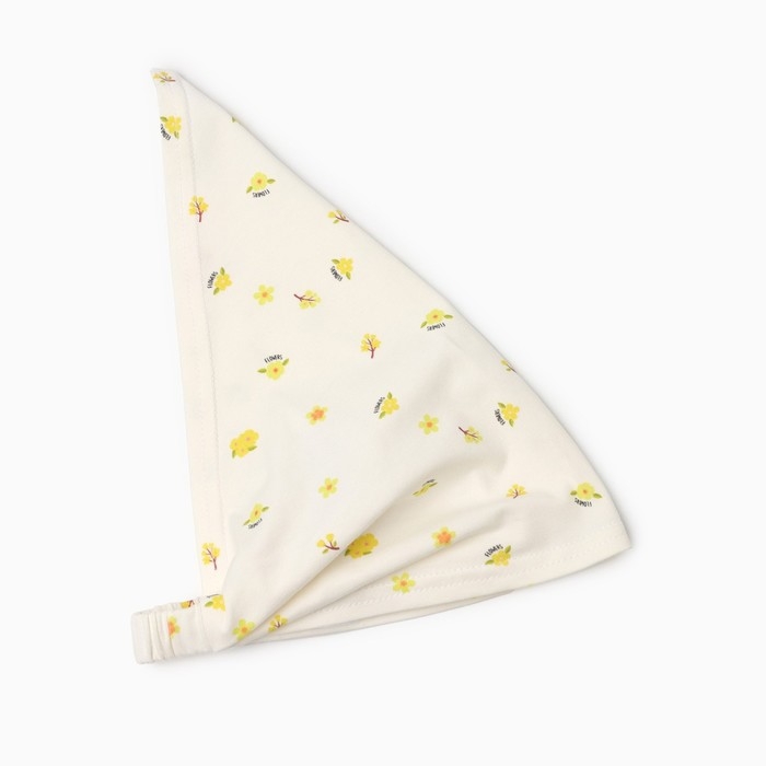 Косынка для девочки, цвет бело-желтый, размер 48-50