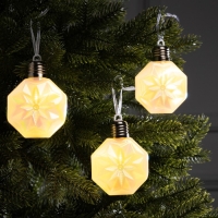 Набор елочных шаров "Изморозь", d=7.5 см, 3 LED, 3 шт, батарейки AG13x9 (нет в комплекте), свечение тёплое белое Набор елочных шаров "Изморозь", d=7.5 см, 3 LED, 3 шт, батарейки AG13x9 (нет в комплекте), свечение тёплое белое