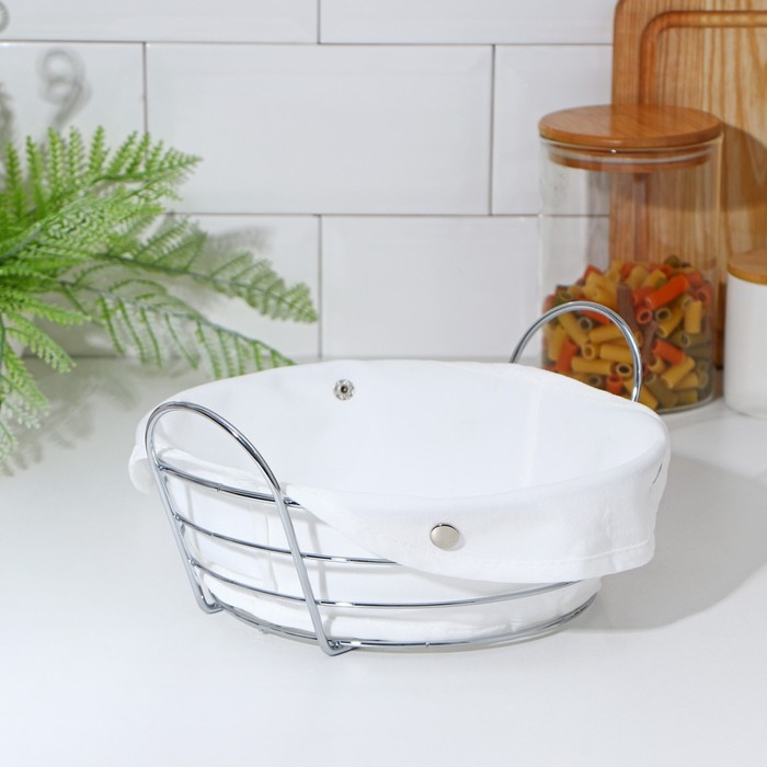 Корзина для хлеба Доляна, 23,5&times;24&times;11,5 см, хром