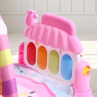 Музыкальный развивающий коврик &laquo;Весёлые зверята&raquo;, цвет розовый