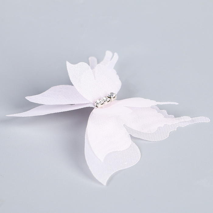 Декор для творчества &laquo;Бабочка&raquo;, трёхслойный, набор 12 шт., размер 1 шт. &mdash; 5 &times; 4,5 см, цвет розовый