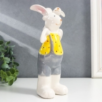 Сувенир керамика "Зайка на плечах у папы" жёлтый, 10х9,5х21 см Сувенир керамика "Зайка на плечах у папы" жёлтый, 10х9,5х21 см