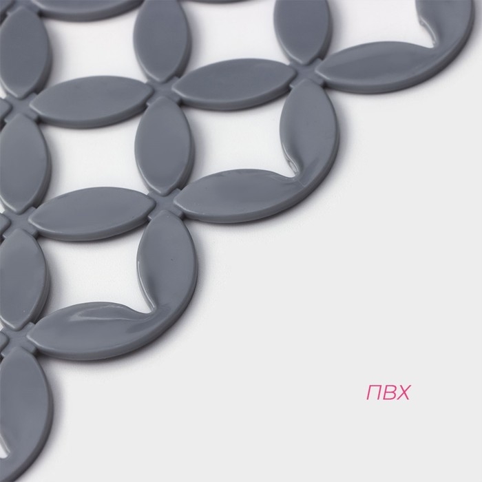 Коврик в раковину Доляна &laquo;Кико&raquo;, 24&times;30 см, цвет серый