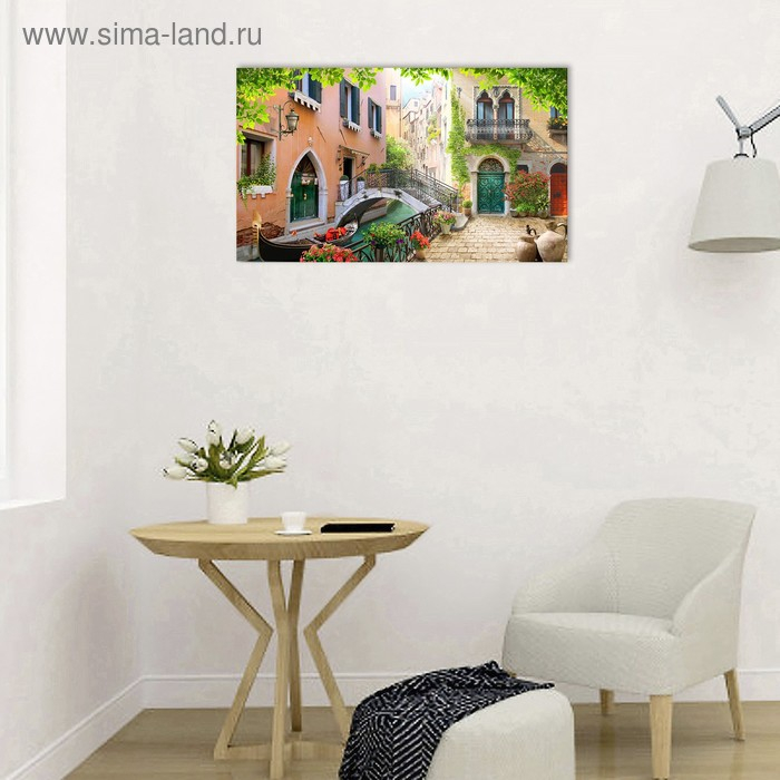 Картина на холсте "Дворик в Венеции" 60*100 см