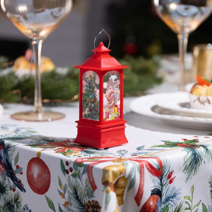 Светодиодная фигура &laquo;Красный фонарь с медвежонком&raquo; 5 &times; 12 &times; 5 см, пластик, батарейки AG13х3 (в комплекте), свечение тёплое белое