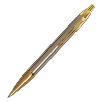 Ручка подарочная шариковая в кожзам футляре, автоматическая, корпус золото, серебро Ручка подарочная шариковая в кожзам футляре, автоматическая, корпус золото, серебро