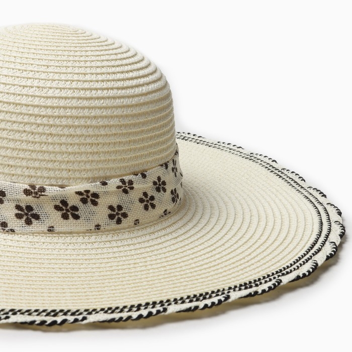 Шляпа женская MINAKU, цв. молочный, р-р 58 Шляпа женская MINAKU, цв. молочный, р-р 58