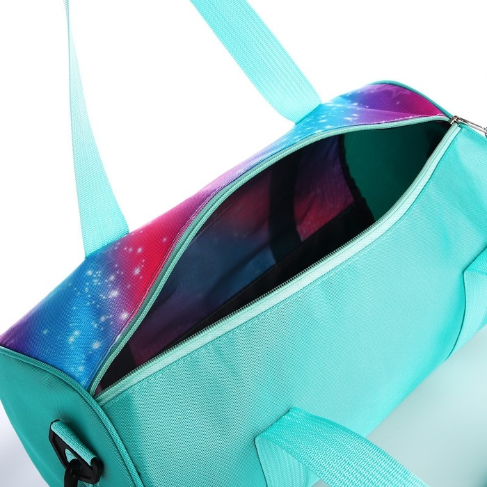 Сумка детская спортивная для девочки &laquo;Волшебство&raquo;, 40х20х20 см,отдел на молнии, цвет мятный