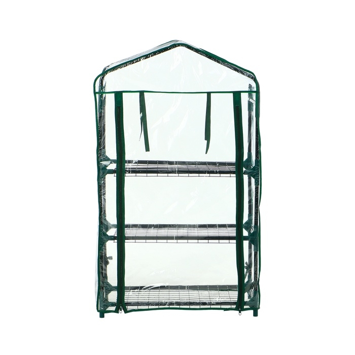 Парник-стеллаж, 3 полки, 110 &times; 40 &times; 65 см, металлический каркас d = 16 мм, чехол плёнка 80 мкм, Greengo
