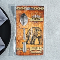 Ложка чайная с гравировкой &laquo;Сильный духом&raquo;, на подарочной открытке, 3 х 14 см.