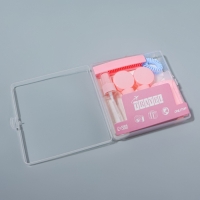 Набор для хранения, в футляре, 9 предметов, цвет прозрачный/розовый Набор для хранения, в футляре, 9 предметов, цвет прозрачный/розовый