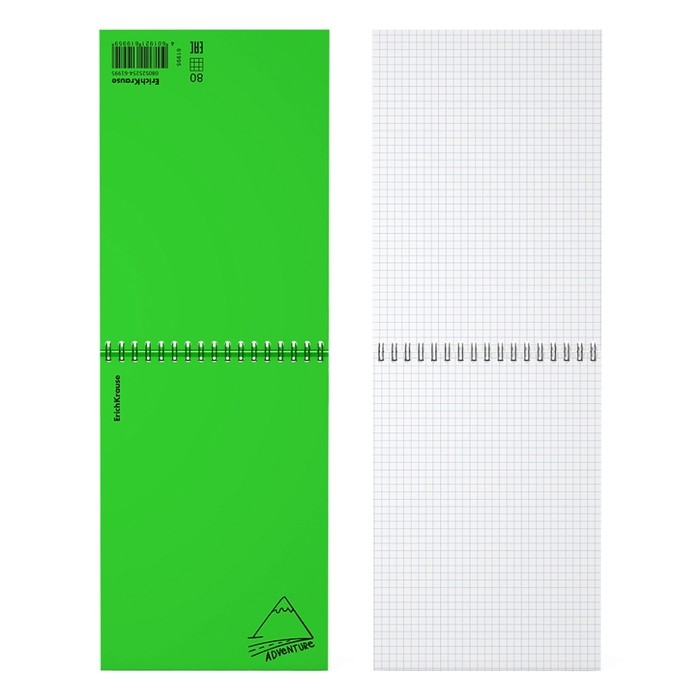 Блокнот на спирали А5, 80 листов, клетка, ErichKrause Блокнот на спирали А5, 80 листов, клетка, ErichKrause "Motion", пластиковая обложка шелкография, блок офсет белизна 100%, зеленый