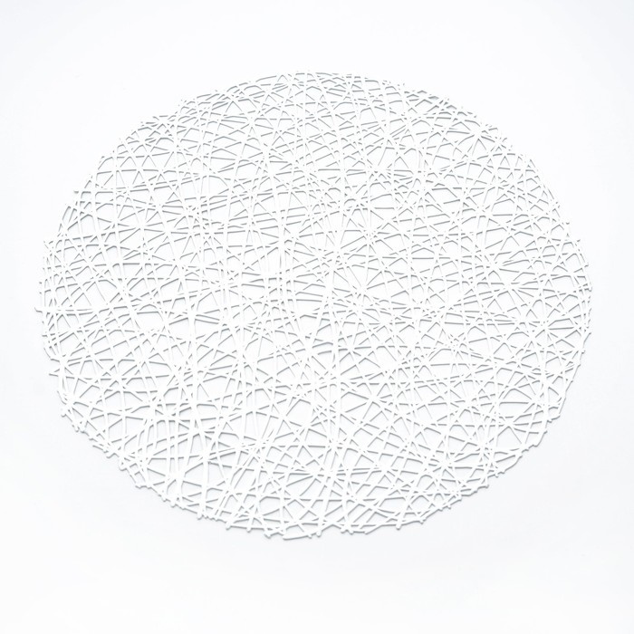 Набор салфеток сервировочных на стол Доляна &laquo;Паутинка&raquo;, d=38 см, 4 шт, цвет серебряный