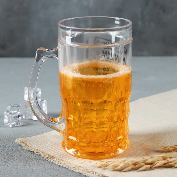 Пивная кружка пластиковая охлаждающая Дорого внимание &laquo;Настоящий мужик&raquo;, 420 мл