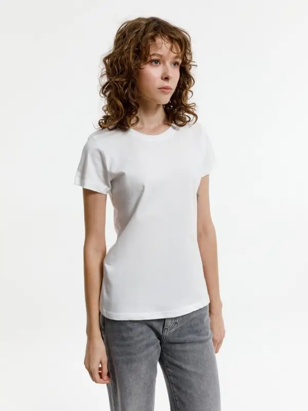 Футболка женская T-bolka Lady, белая (белоснежная), размер S