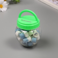 Клейкая лента пластик в банке "Белый и серо-голубой" н-р 40 шт 1,2 см, дл. 0,9 м 7х7х9 см Клейкая лента пластик в банке "Белый и серо-голубой" н-р 40 шт 1,2 см, дл. 0,9 м 7х7х9 см