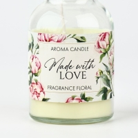 Свеча интерьерная "Made with love", аромат цветочный