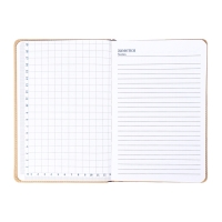 Ежедневник недатированный, обложка ПВХ, формат А5, 140 л, клетка, с хлястиком, Бежевый
