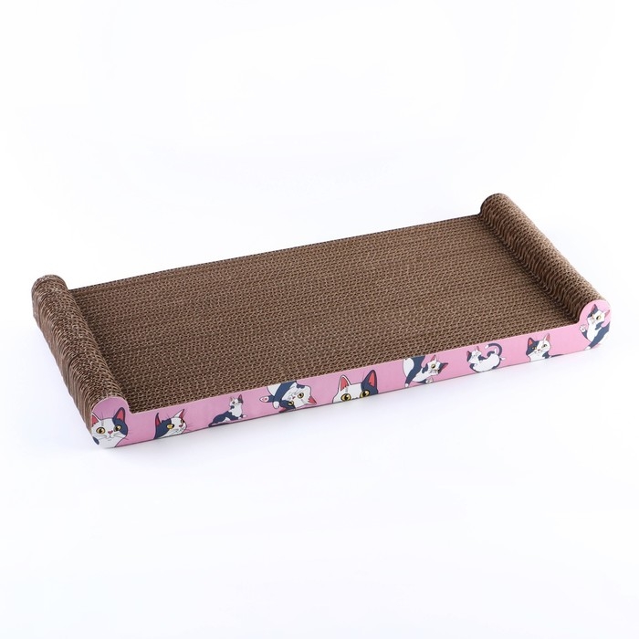 Когтеточка из картона с кошачьей мятой &laquo;Котик&raquo;, 45 см х 20 см х 4,5 см