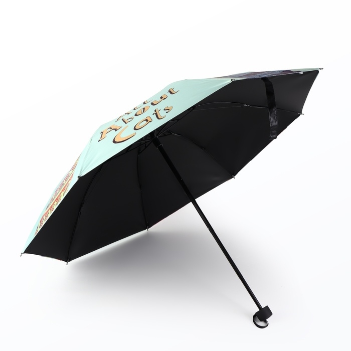 Зонт механический &laquo;Коты&raquo;, эпонж, 4 сложения, 8 спиц, R = 49/55 см, D = 110 см, цвет МИКС