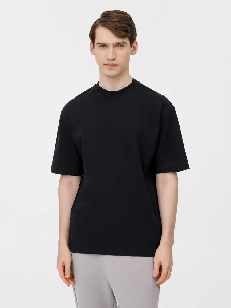 Футболка оверсайз унисекс Sideline, черная, размер XS/S