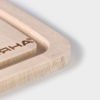 Доска разделочная с желобом Доляна, 30&times;25&times;0,8 см, массив берёзы