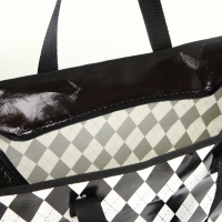 Сумка хозяйственная на молнии, цвет чёрный/белый Сумка хозяйственная на молнии, цвет чёрный/белый