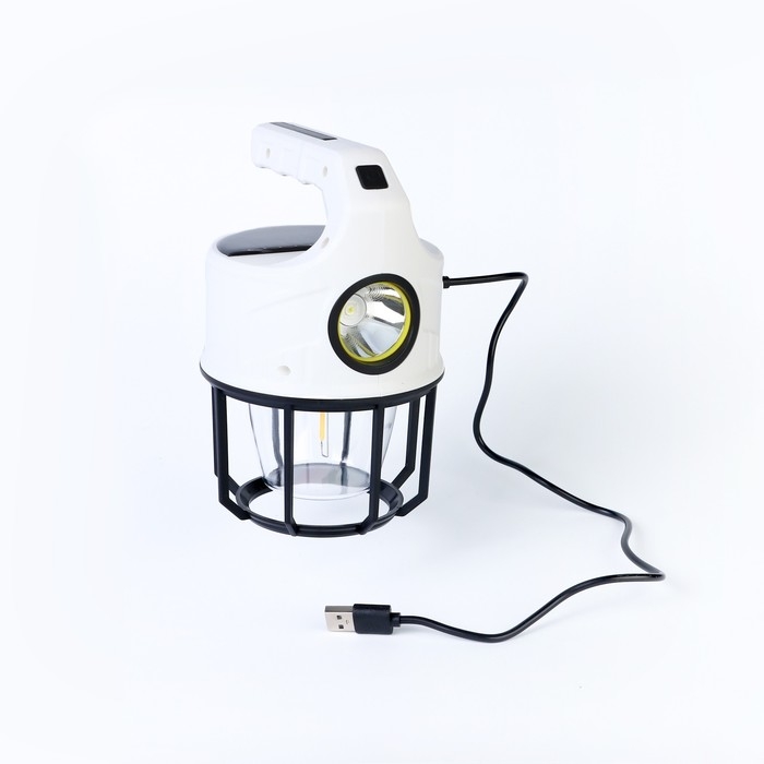 Фонарь кемпинговый аккумуляторный, 3.6 Вт, 2400 мАч, 2835SMD, 9 режимов, солнечная батарея Фонарь кемпинговый аккумуляторный, 3.6 Вт, 2400 мАч, 2835SMD, 9 режимов, солнечная батарея