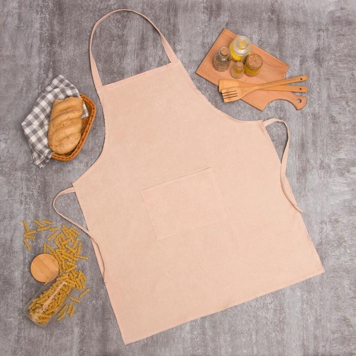 Фартук Этель &laquo;Классика&raquo; цвет бежевый 65х80см, 100%пэ, велюр