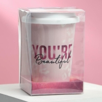 Термостакан керамический You're beautiful, 300 мл, цвет белый