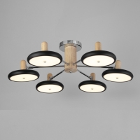 Люстра "Джулия" 6хLED 144Вт 3000-6000К черно-хромовый 80х80х22 см