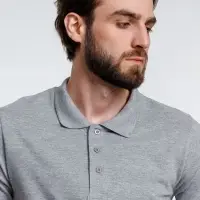 Рубашка поло мужская Adam, серый меланж, размер S