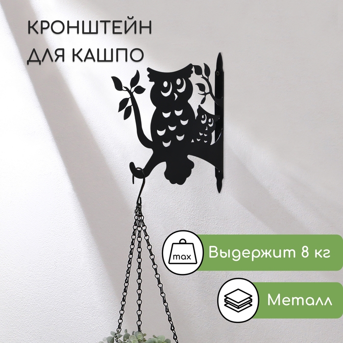 Кронштейн для кашпо, 25 см, &laquo;Сова&raquo;, Greengo