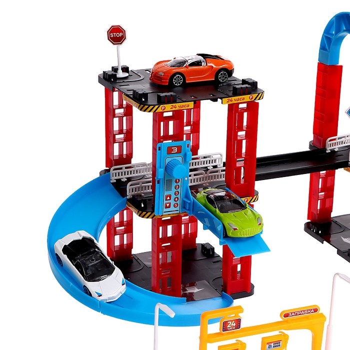 Автотрек &laquo;Дино-трек&raquo;, с запуском, звуковые эффекты, с 10 машинами