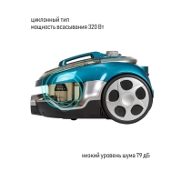 Пылесос JVC JH-VC401, циклон, 1800Вт, 2,5 л, цвет зелёный-чёрный