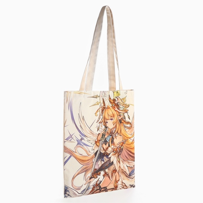 Шопер &laquo;Аниме&raquo; 33,5 х 39,5 см., отдел без молнии, без подклада, белый