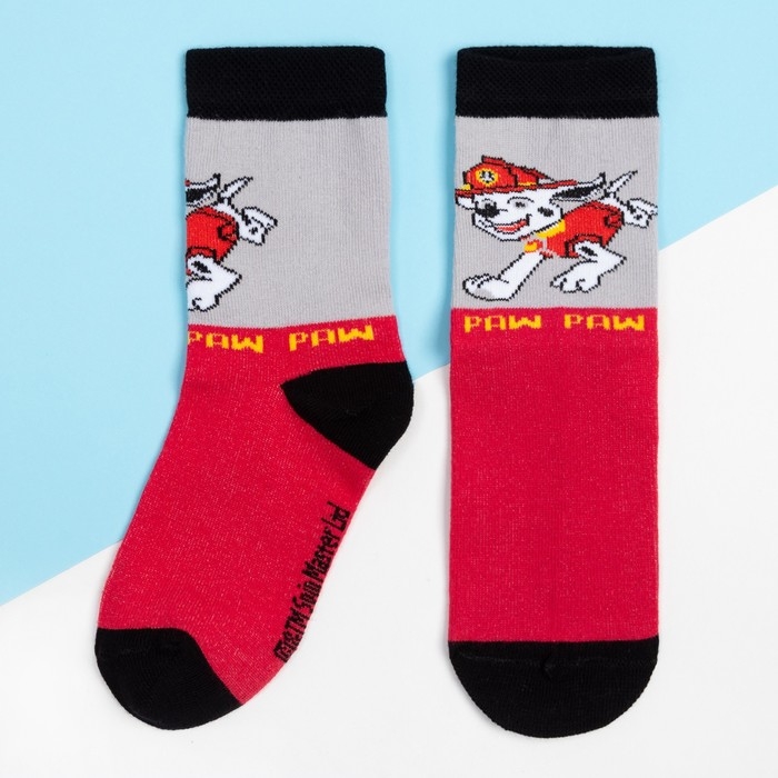 Носки PAW PATROL &laquo;Маршал&raquo;, цвет красный, 18-20 см