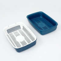 Лоток большой с сеткой Atlantis "Стандарт", 42 х 31 х 10 см, синий, Лоток большой с сеткой Atlantis "Стандарт", 42 х 31 х 10 см, синий,