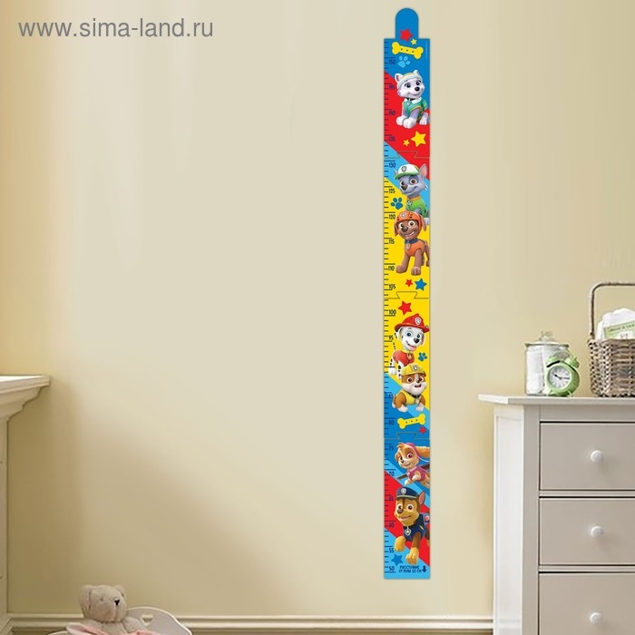Щенячий патруль. Наклейка - ростомер Paw Patrol Щенячий патруль. Наклейка - ростомер Paw Patrol "Друзья навсегда", 150 см.