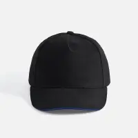 Бейсболка Long Beach, черная с ярко-синим Бейсболка Long Beach, черная с ярко-синим