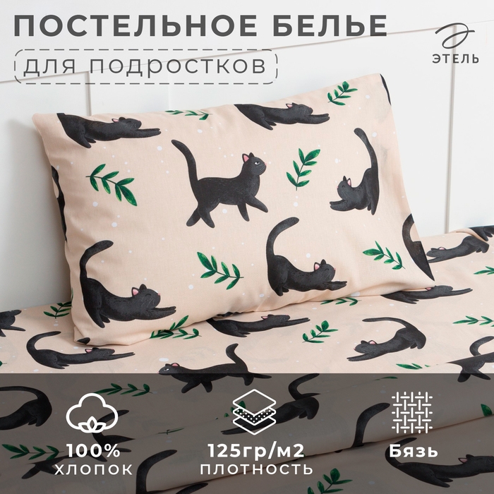 Постельное бельё Этель 1,5 сп Постельное бельё Этель 1,5 сп "Little cat", 143х215 см, 150х214 см, 50х70 см -1 шт, 100% хлопок, бязь