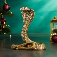 Фигура "Змея Королевская кобра" 14х8х17см, бронза