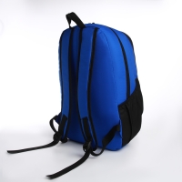 Рюкзак школьный, 2 отдела на молнии, 3 кармана, цвет чёрный/синий