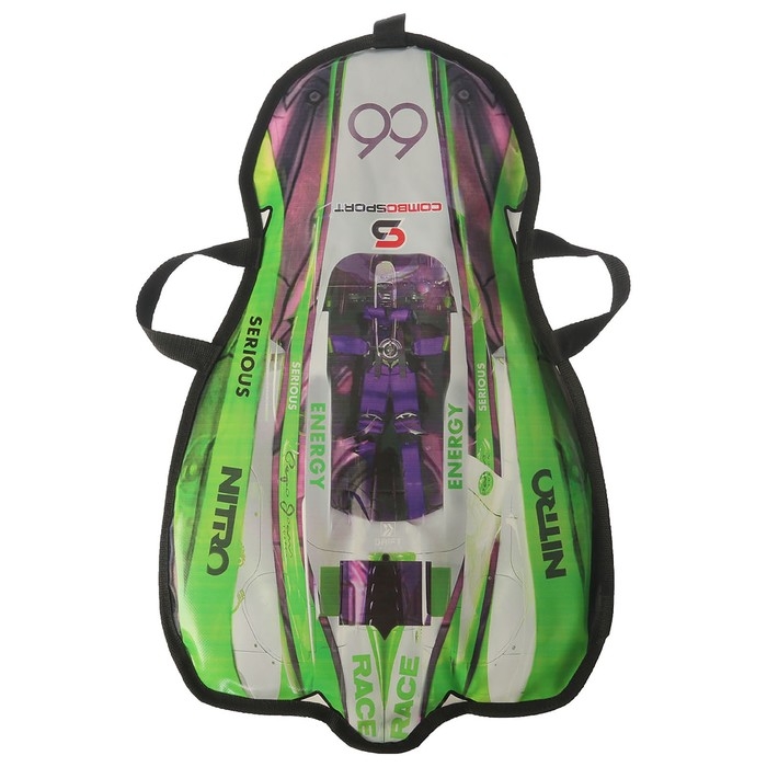 Санки-ледянки &laquo;Машинка № 7&raquo;, размер 66 х 41 см, цвет зелёный