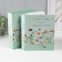 Фотоальбом на 200 фото 10х15 см "Ромашки и горошек" в коробке 25,8х21х5 см