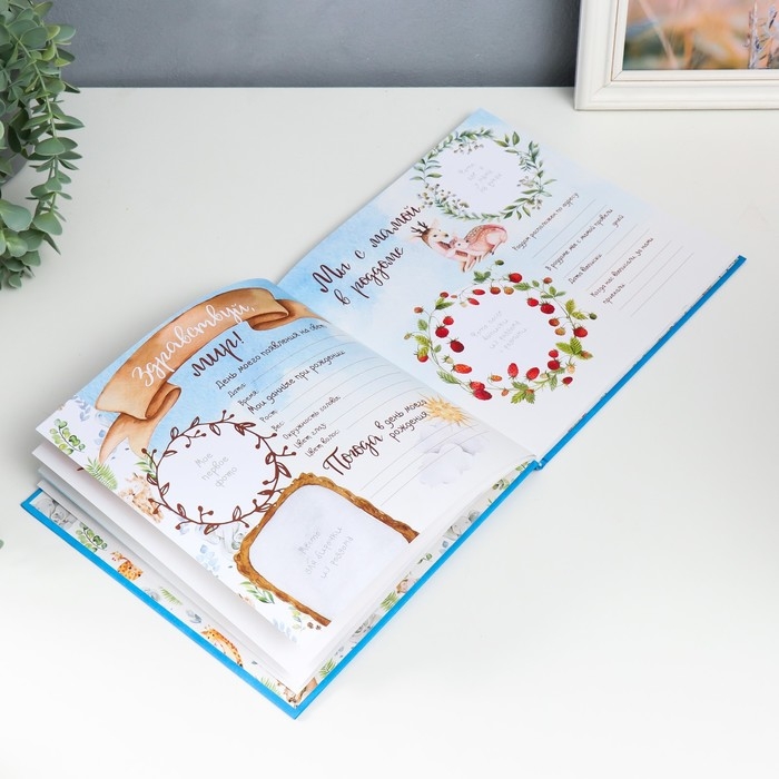 Фотоальбом Фотоальбом "Первый в жизни альбом. Как я расту. От 0 до 5 лет (для мальчиков)" 23х23 см