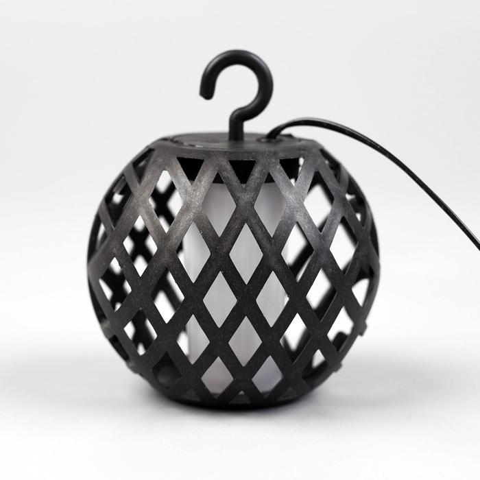 Гирлянда Uniel &laquo;Нить&raquo; 2.1 м с насадками &laquo;Огненные шары&raquo;, IP44, тёмная нить, 80 LED, эффект пламени, 1 режим, солнечная батарея