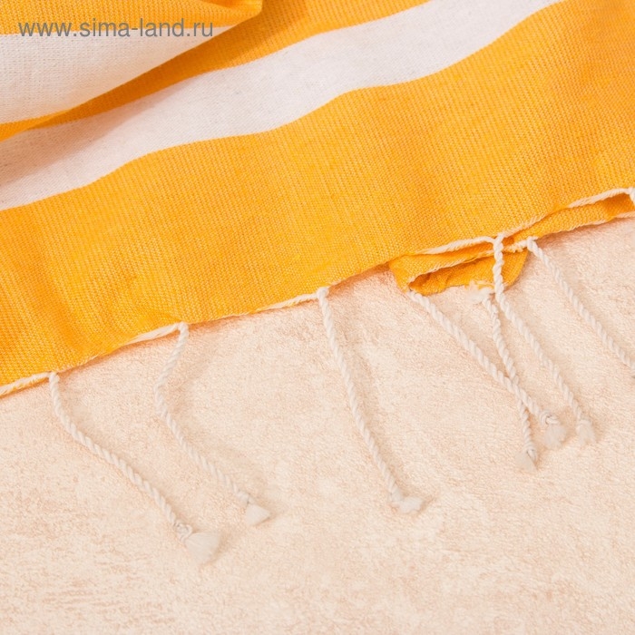 Полотенце для ванны Пештемаль Этель "Персия" 90х170см, 150г/м,80% хл, 20% п/э, желтый