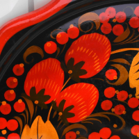 Тарелка &laquo;Лимонница&raquo;, хохлома, 20 см